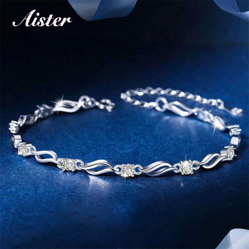 

S925 Sterling Silver D Color Moissanite Stone Everything Goes Together Bracelet Jewelry Women Girl