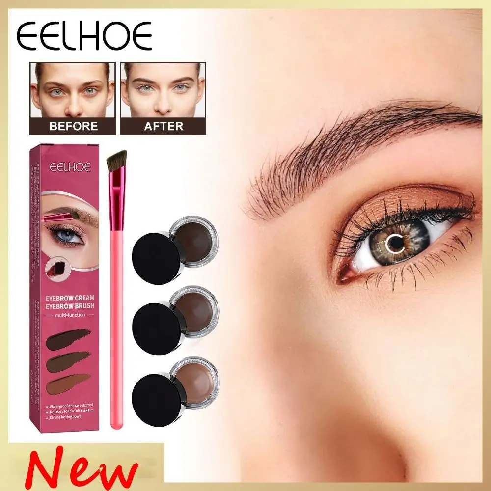 

Rhombus Angled Eyebrow Brush with Eyebrow Cream 4D Hair Stroke Ultra-Thin Brow Brush 4D Hair Stroke Brow Stamp Brush