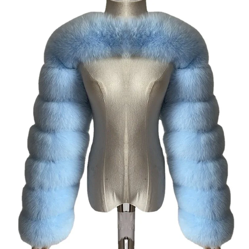 Fashion Faux Fur Coat  Winter High Quality Women Elegant Patchwork Warm Long Sleeve Ultra  Short Jackets Furry Coat Femme Top