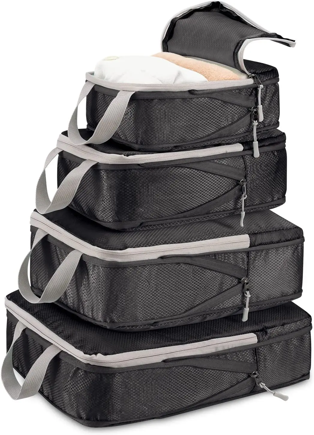 Travel Storage Bag Compressible Packing Cubes Foldable Waterproof Travel Suitcase Nylon Portable With Handbag Luggage Organizer