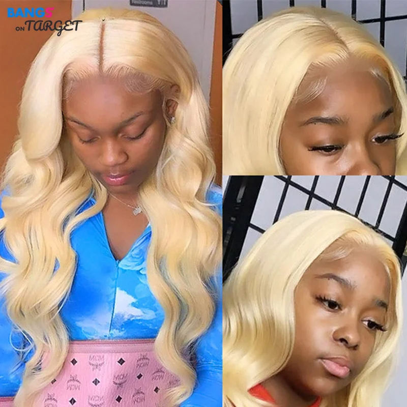 

180% 42'' 13x4 Hd Transparent 613 Lace Frontal Human Hair Wigs Honey Blonde Lace Front Wig Brazilian Body Weave Remy Women Hair