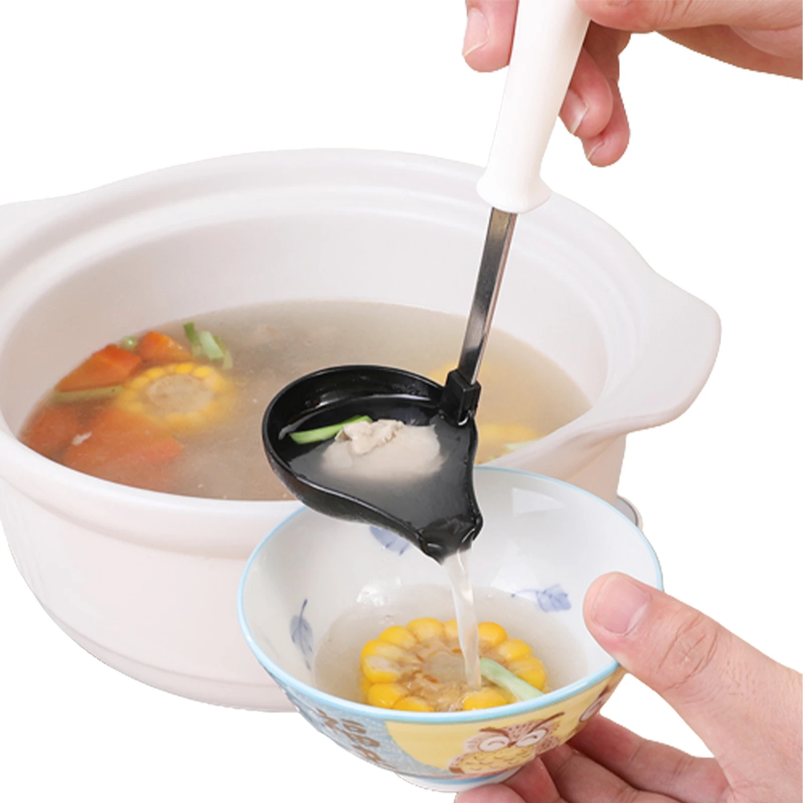 

Половник с разливным носиком, бытовая суповая ложка, устойчивая к высоким температурам, кухонный ковш, длинная ручка, ложка, контейнер с кри...