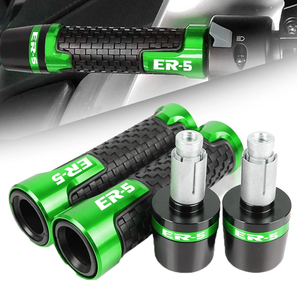 

ER 5 Handlebar 7/8'' 22mm Handles Grips Ends For KAWASAKI ER-5 2004 2005 Hand Gear Balanced Plug Slider Motorcycl ER5 2007 2008