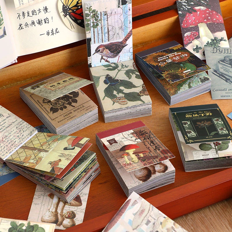 

50 Sheets Vintage Time Singing Washi Sticker Decorative For Scrapbooking Journal Planner Craft Stickers Aesthetic Stationery