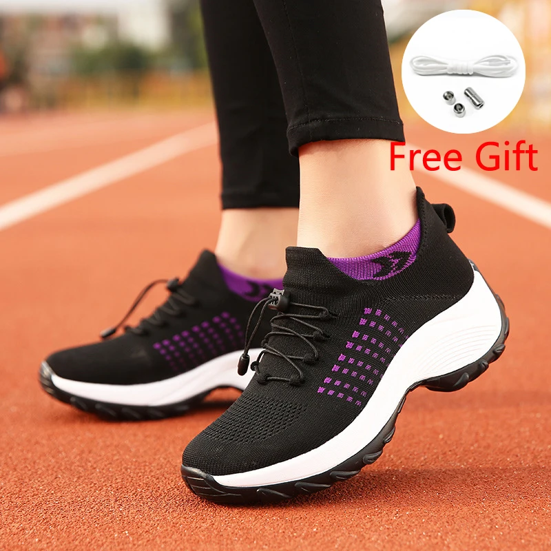 

Women Sneakers Walking Outdoor Fashion Sock Shoes Women Shake Shoes Casual Breathable Sneakers Ladies Platform Non-Slip Trainers
