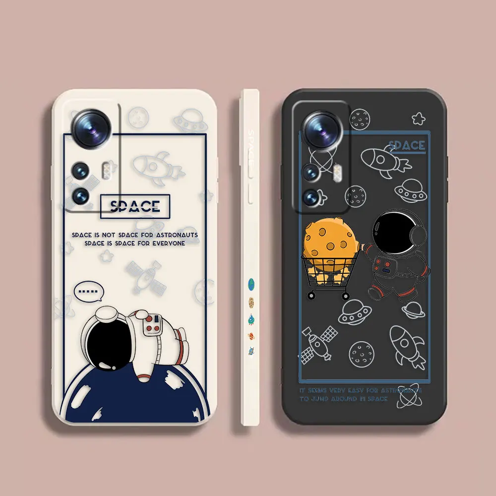 

Phone Case For Xiaomi 13 12 12T 12S 11 11T 10 10S 9 8 Pro Ultra Lite Case Cover Funda Cqoue Shell Happy Cartoon Astronaut Space