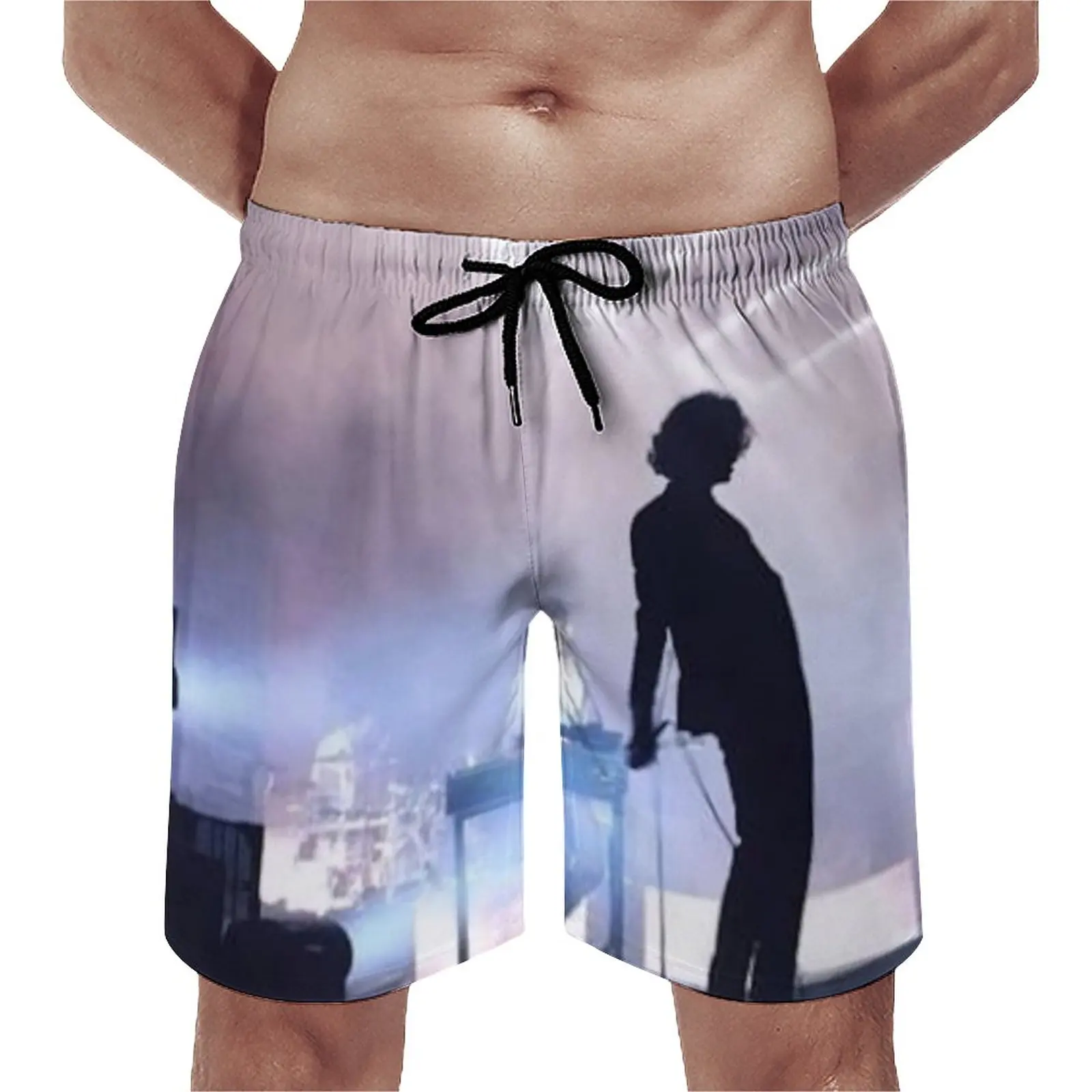 

The 1975 Band Concert Light Board Shorts Popular New Singing Song Music Beach Short Pants Elastic Waist Cute Swim Trunks 3XL