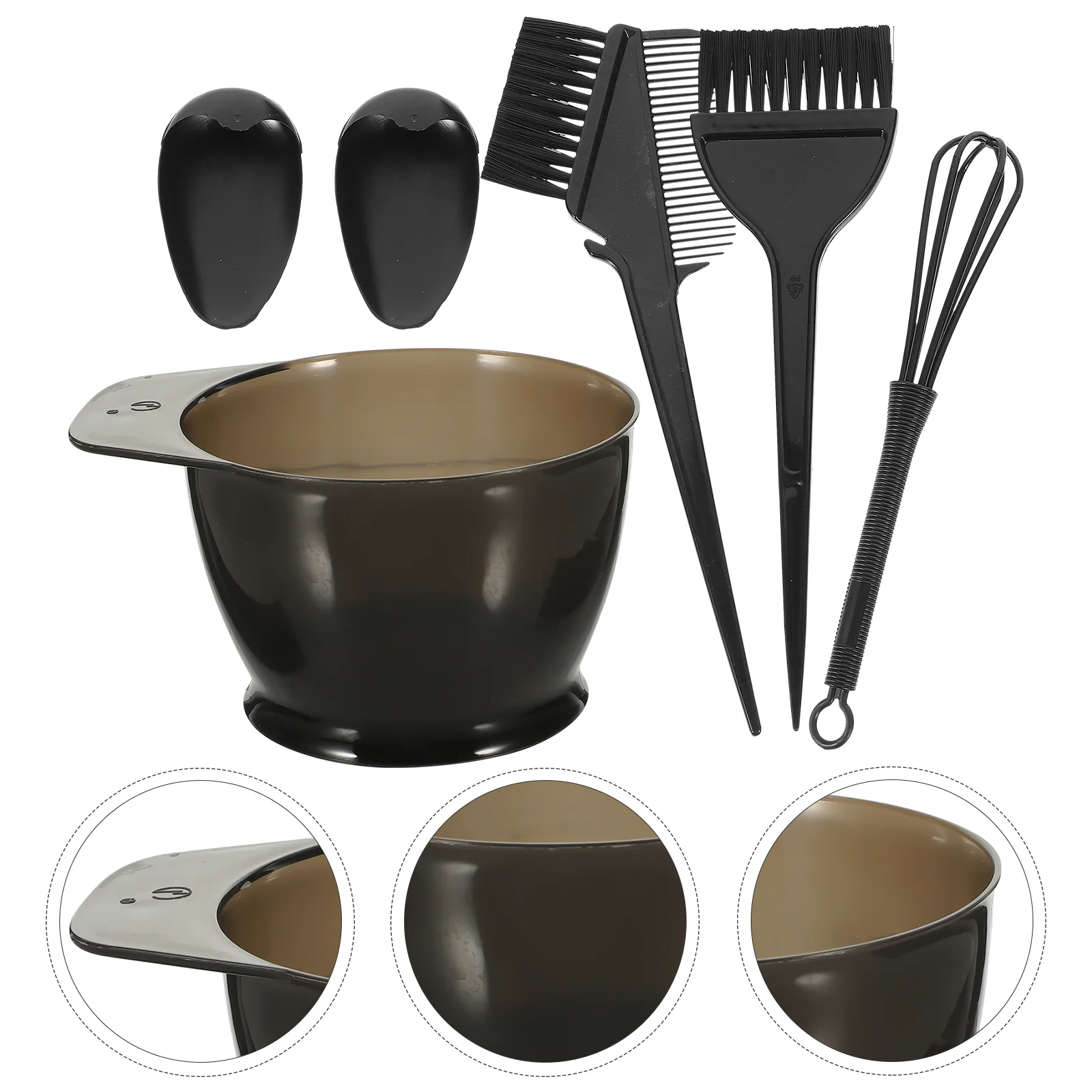 

5pcs Hair Dye Coloring with Hair Color Bowl Hair Dyeing Brush Ear Protector Caps Hair Coloring Bleach Tinting Brushes Tools for
