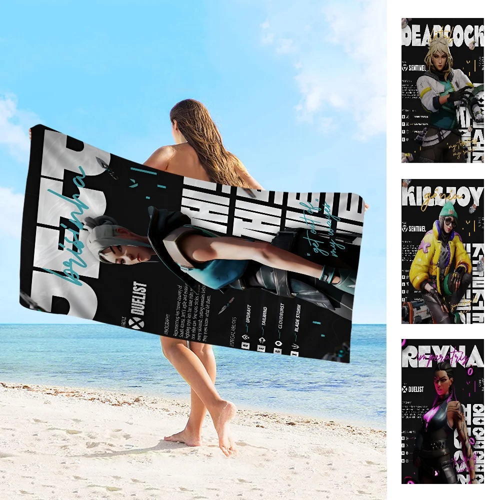 2023 Pop Shootout Game V-ValorantS пляжное полотенце для плавания в стиле аниме мягкая