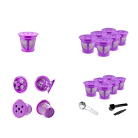 6pcs reusable nespresso coffee capsules cup with spoon brush black refillable coffee capsule for 2 0 k cup coffee makers