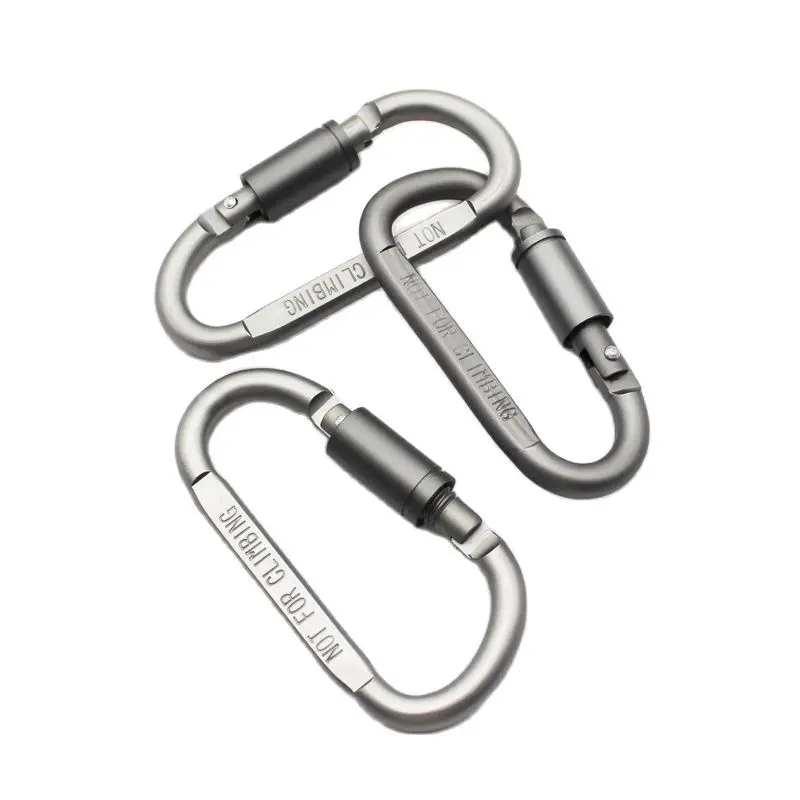 

3pcs 80mm Aluminum Carabiner D-Ring Key Chain Clip Hook
