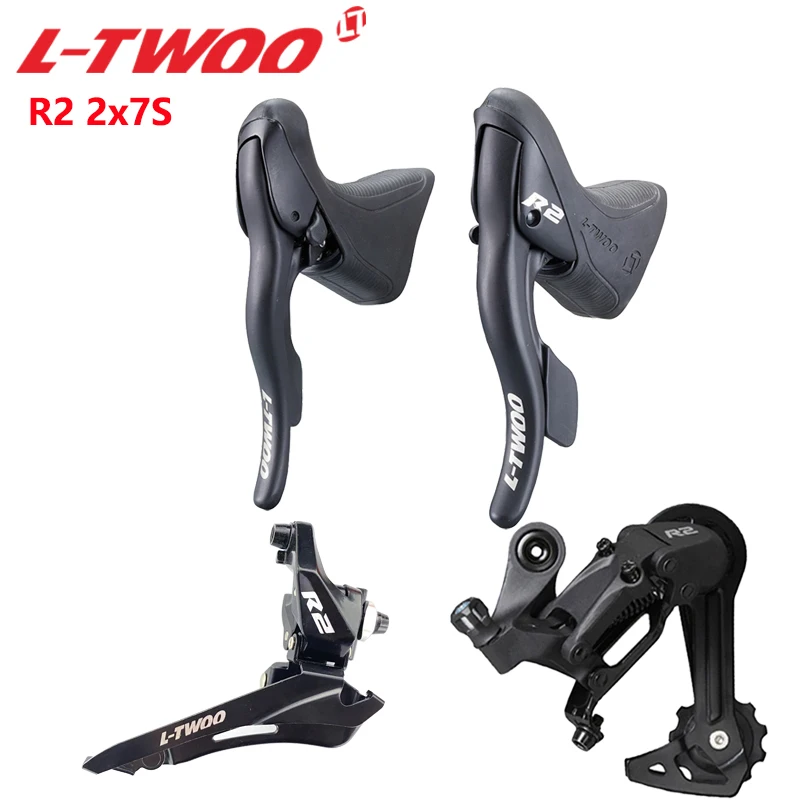 LTWOO R2 2x7 Speed Road Bike Groupset For MTB 7S Shifter Lever + Rear Derailleurs + Brazed-on Front Derailleurs Bicycle Switch