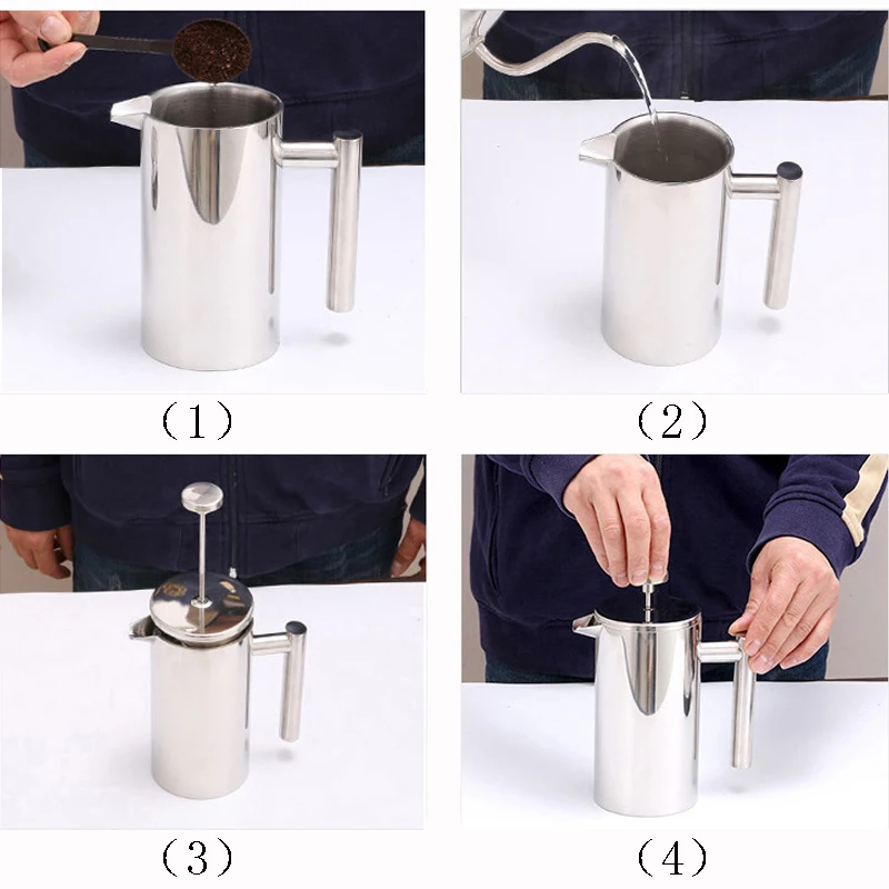 Stainless Steel Coffee Maker Milk Pitcher French Press Teapot Chinese Puer Tea Double-Wall Insulated Moka Pot Accessories |