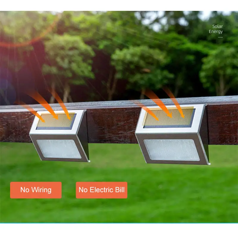 

Solar Garden Lamp Home Garden Decorative Stair Lamp Yard Wall Lamp Outdoor Fence Step Light Pathway Lights
