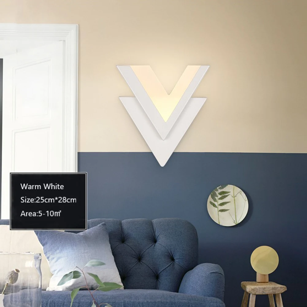

Сенсорная настенная лампа, домашние украшения, акриловая Буква V, светодиодный настенный светильник, современный прикроватный светодиодны...