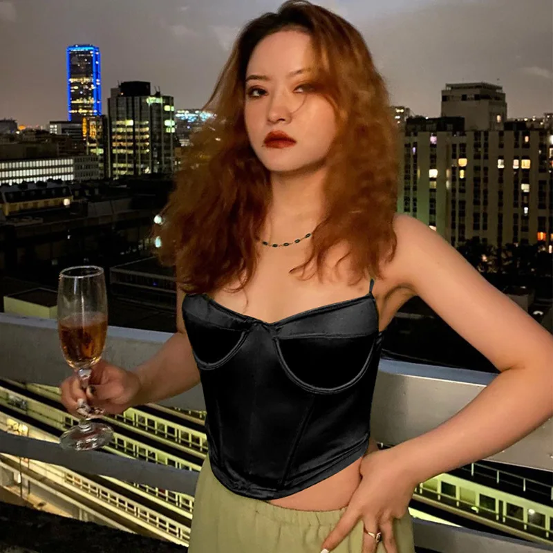 Sexy and hot self-cultivation cover up breast wrap chest navel short sling backless vest promotion summer 2022 new |