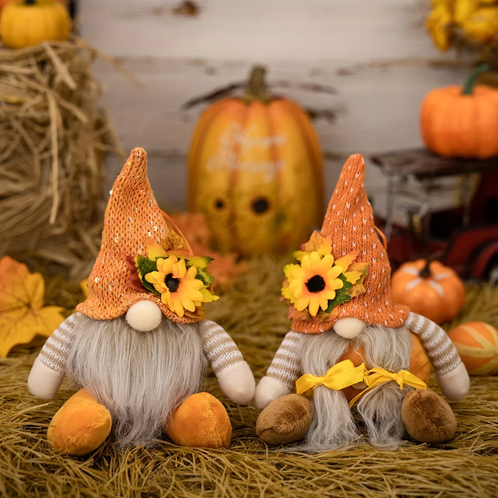 

Autumn Decorations Plush Elf Dwarfs Dolls Halloween Gnome Dolls Pumpkin Sunflower Xmas Gifts Thanksgiving Decorations Kids1pc