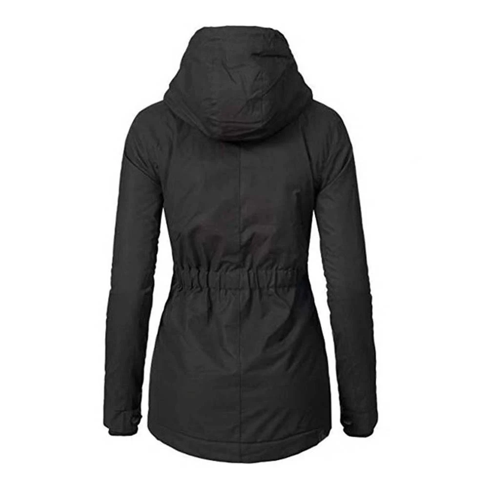 ZNU Women Clothing Parkas Solid Warm Winter Coat Down Jacket Fashion Long Sleeve Hooded Casual Outwear Tops Y2K Parkas Clothes