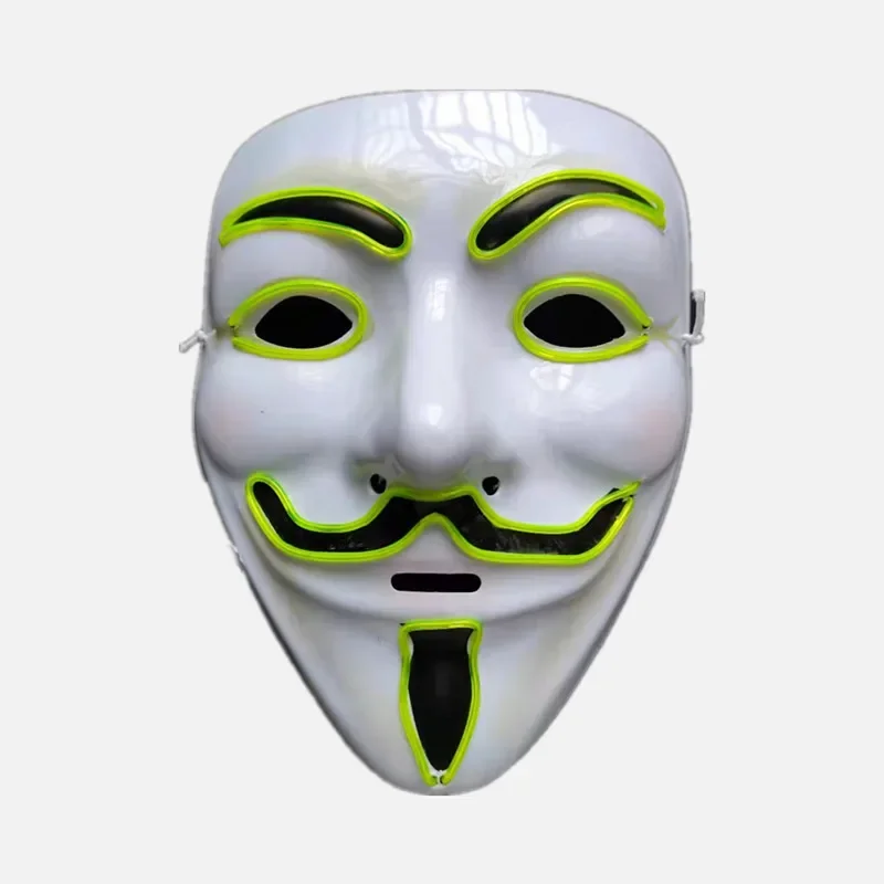 Маска для лица на Хэллоуин светодиодные маски хакеров V Vendetta маска взрослых