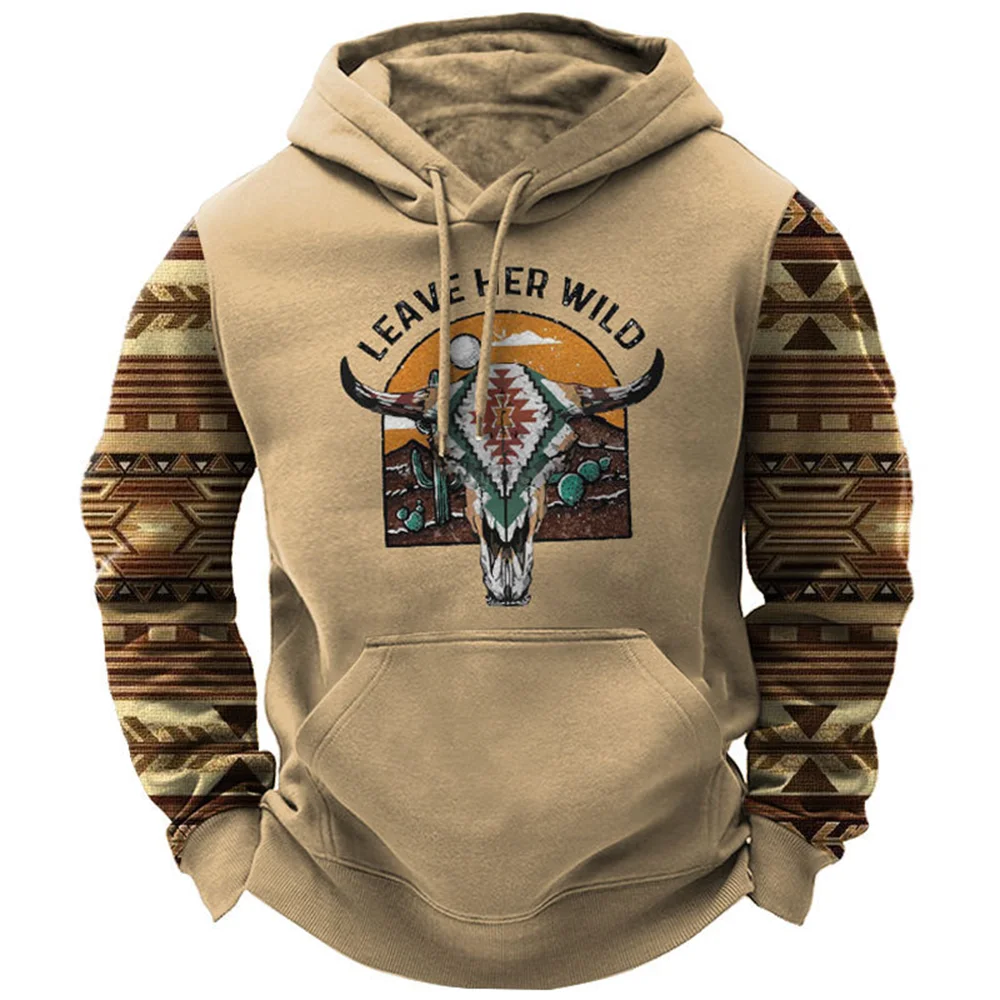 

Winter Men's Hoodie Sweatshirt Retro Long Sleeve Tops 5xl Harajuku Ethnic Wind Pattern Pullover Shirt Street Loose Casual Hooded