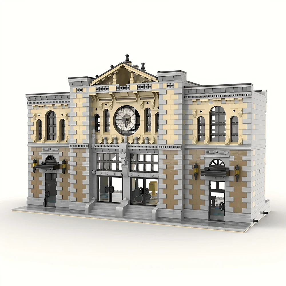 Фото Новый MOC-85866 городской модульный центральный железнодорожный вокзал строительные блоки 4236 шт. подарки на день рождения для взрослых детские рождественские игрушки подарки №1