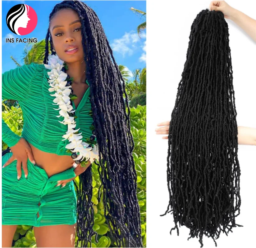 

INS FACING 36Inch Nu Locs Crochet Hair Faux Locs Extension Synthetic Soft Goddess Braiding Dreadlocks Hair For Black Women