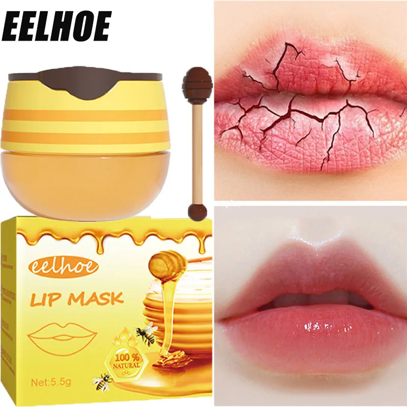 

Honey Lip Mask Moisturizing Lip Gloss Fine Lines Dead Removal Skin Anti-Wrinkles Nourish Brighten Lip Balm Beauty Care Cosmetics
