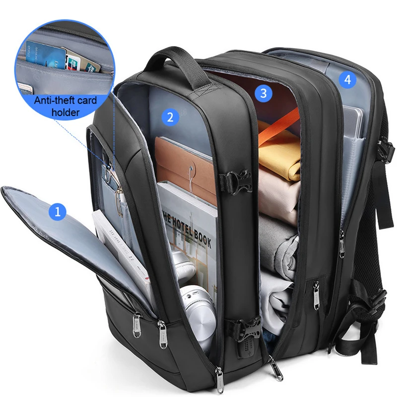 

Вместительный дорожный Водонепроницаемый рюкзак унисекс для ноутбука, деловой вместительный ранец с возможностью зарядки