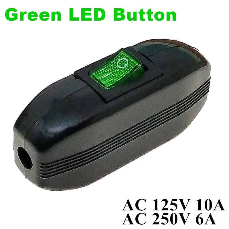 

Встроенный переключатель для лампы светильник AC250V 6A, встроенная кнопка On-Off светодиодный