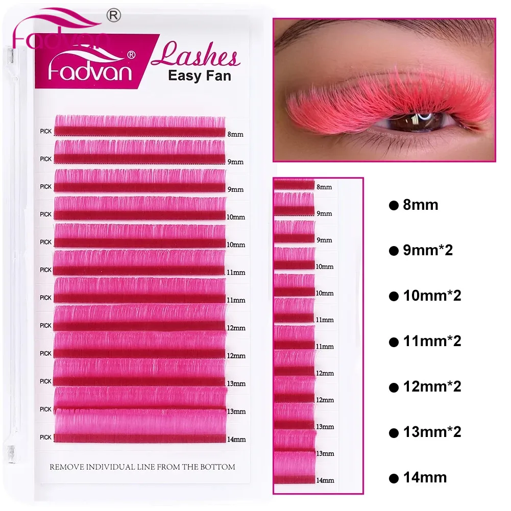 Ресницы розовые легкие веерообразные для наращивания автоматические мягкие