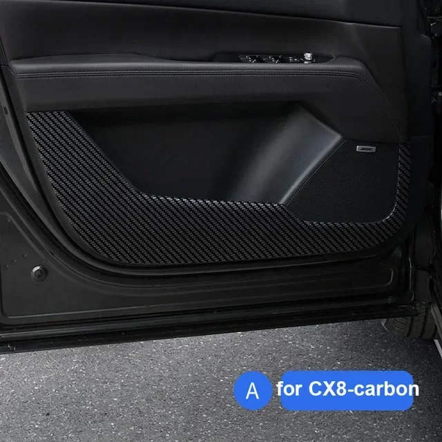 

Для Mazda CX5 CX-5 KF CX8 CX-8 2017-2022 2023 2024 кожаная наклейка из углеродного волокна, противоударная крышка, защитный коврик на порог