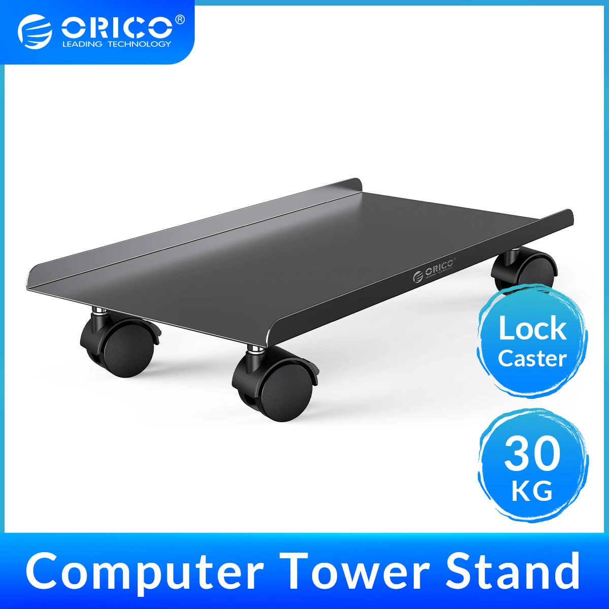 

ORICO Mobile Steel Computer Tower Stand PC Stand older with Locking Caster Wheels Fits Most PC Cases Withstand 30kg