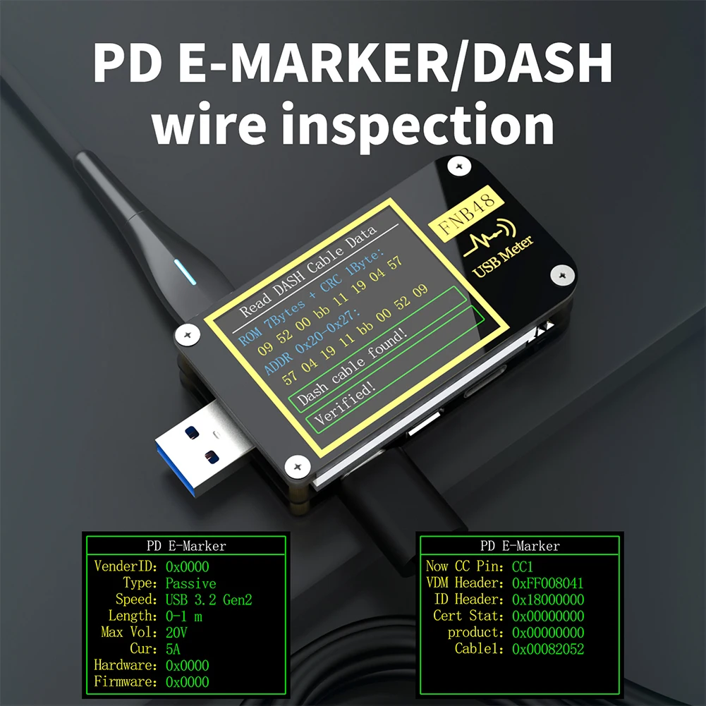 USB тестер FNB48 PD триггер Вольтметр Амперметр ток и вольтметр PPS протокол быстрой