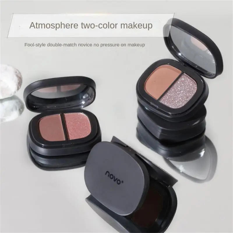 

2 Colors Brown Eyeshadow Palette Matte Grey Earth Color Glitter Shadow Contouring Powder Pigment Eye Beauty Makeup Cosmetic New