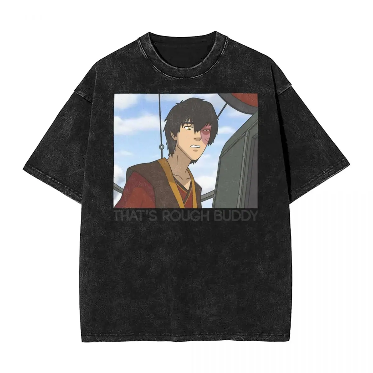 

Avatar-The Last Airbender Zuko Panel That's Rough Buddy T Shirts Hip Hop Washed T-Shirts Retro Men Streetwear Graphic Tees