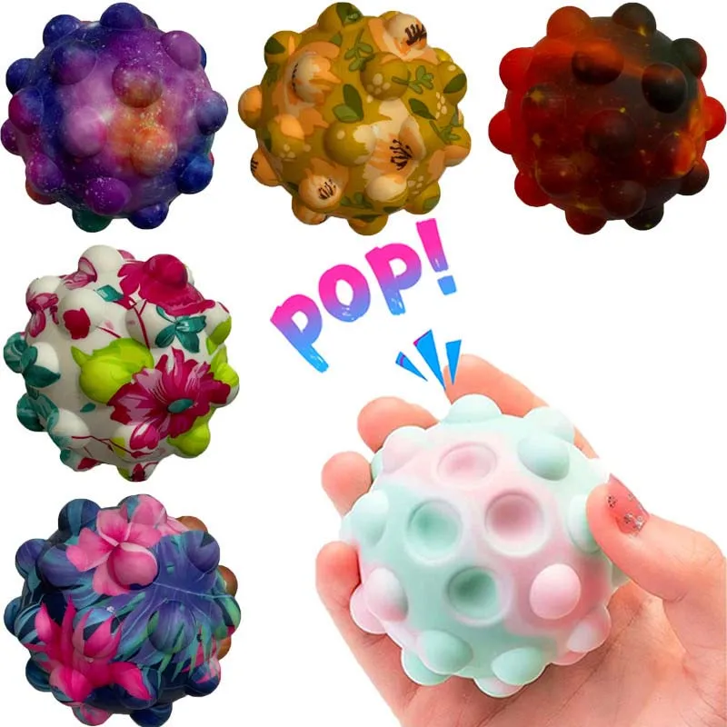

Pop Stress Balls Fidget Toy,3D Ball Popping It Relieve Restless Toy Stretchy Balls Anxiety Relief Fingertip Antistress Toy