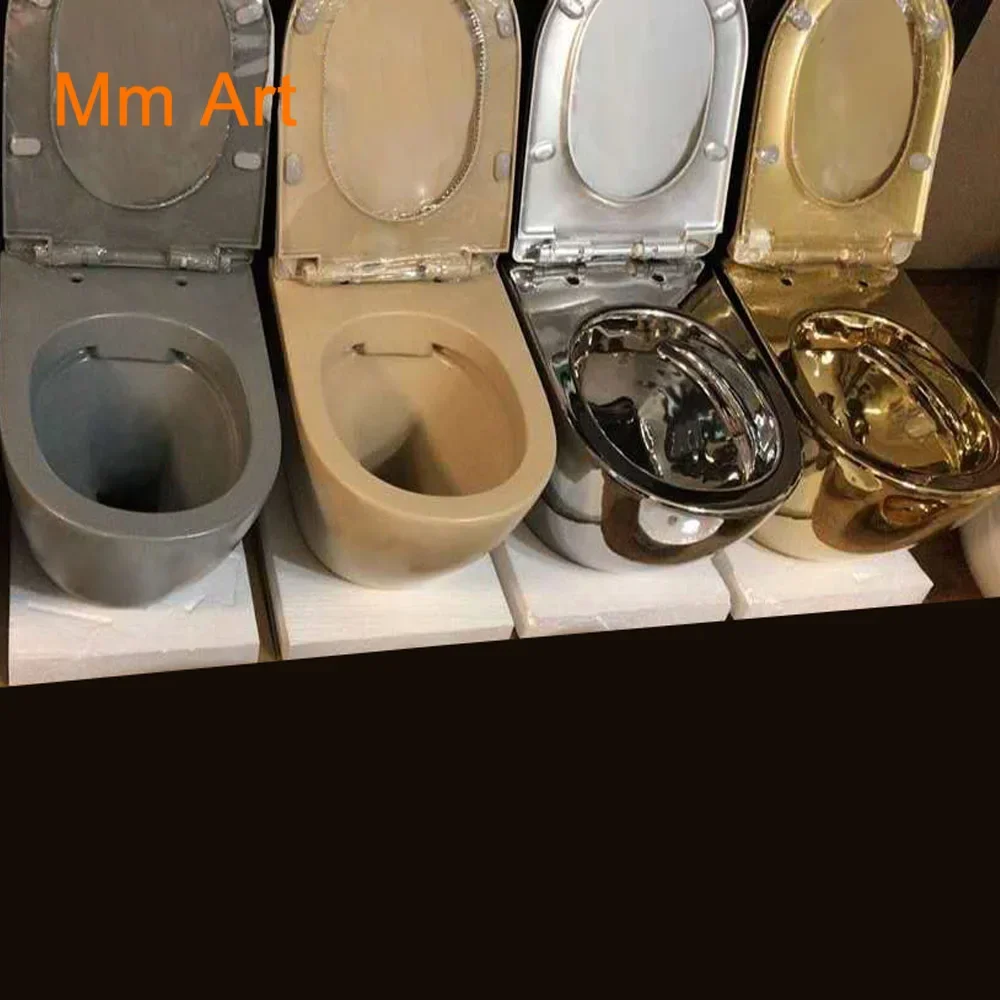 Роскошный гигиенический унитаз биде золотой круглый сатиновый шкаф резервуар