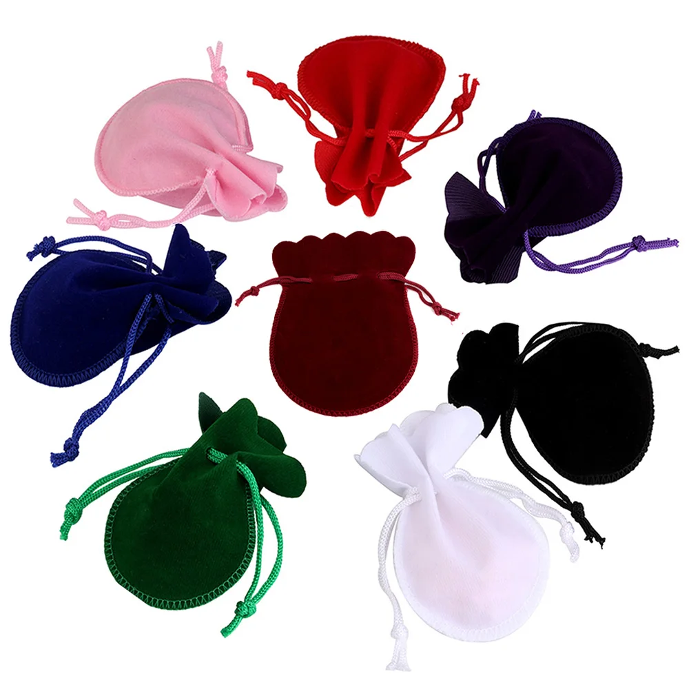 

10pcs/lot Velvet Gifts Bag Drawstring Nylon Rope Soft Jewelry Packaging Wedding Christmas Candy Jewelry Pouches