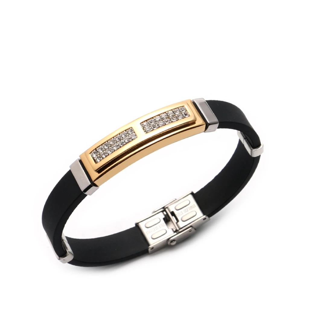 Мужские золотые силиконовые браслеты Loe I ювелирные изделия из нержавеющей стали