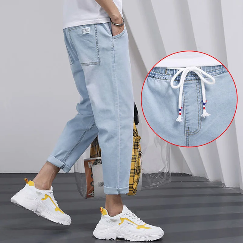 Джинсовые брюки-султанки HJot, модель 2022 года, джинсовые брюки, корейский тренд, универсальные повседневные длинные тонкие брюки-султанки