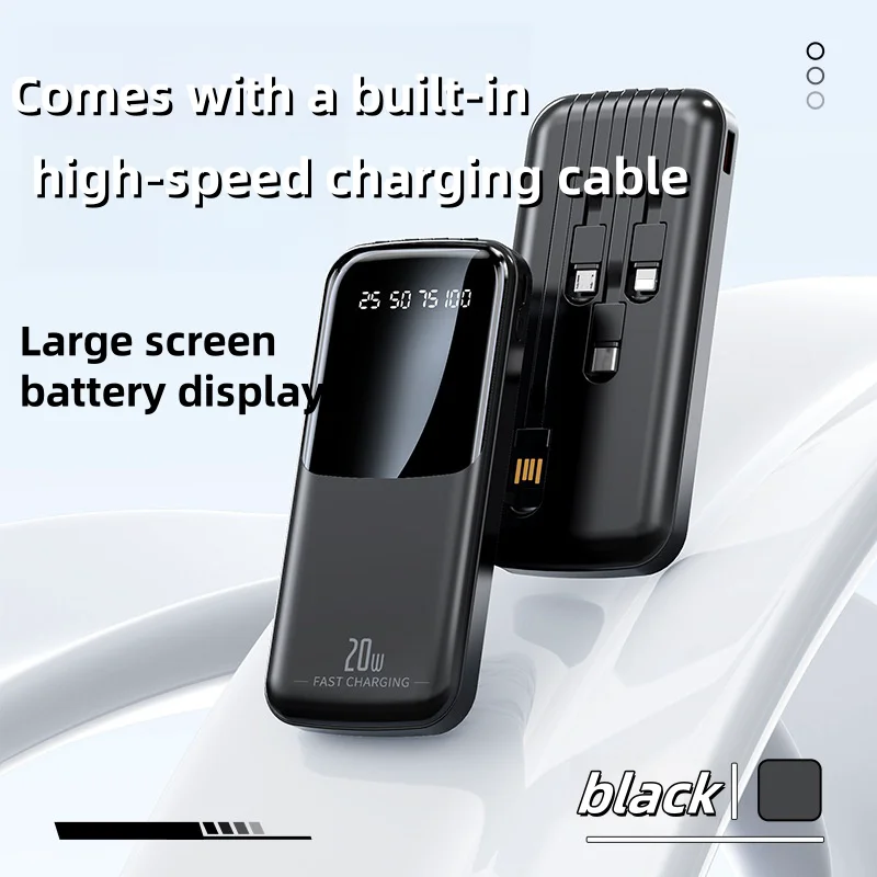 Фото Новый аккумулятор Xiaomi 200000 Внешний аккумулятор mAh Портативный внешний аккумулятор с цифровым дисплеем и зарядным кабелем для Samsung iPhone №3