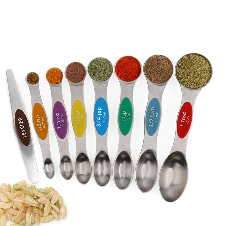 

Stainless Steel Double Head Measuring spoon measuring cup Magnetic measuring tool measuring cups and spoons kitchen gadgets