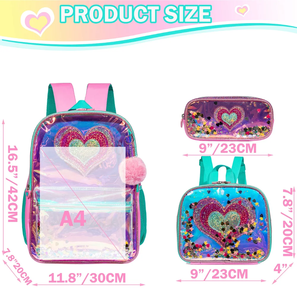 Bikab School Bags 3 In 1 Kids Bags Children School Bags for Girl 16