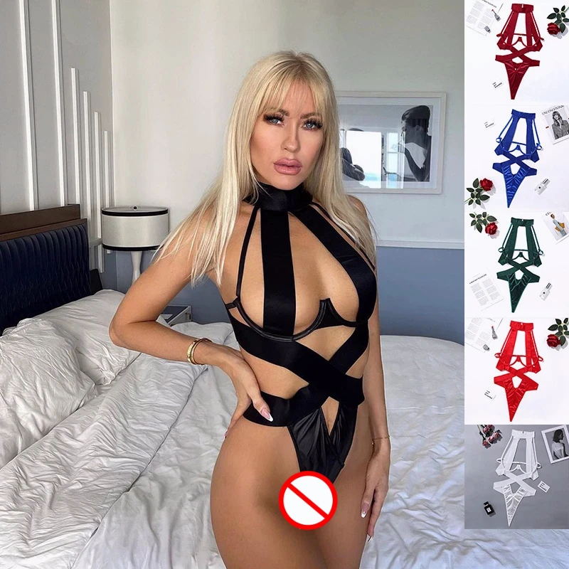 A16 Transparent For Women Hot Erotic Underwear Sexy Costume Lace Open Crotch Set Bodysuit Lingerie Tempting the opposite sex