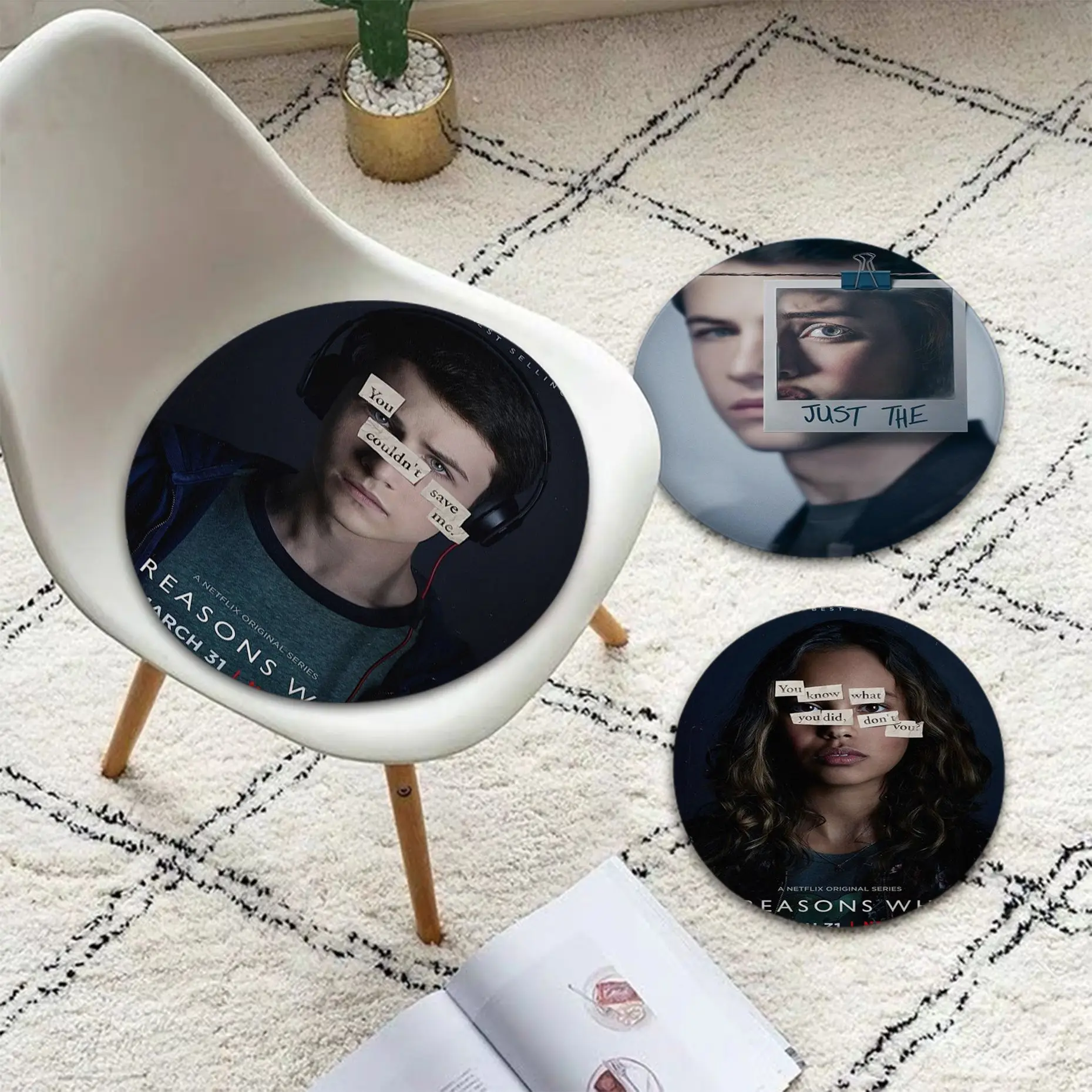 

American Film 13 Reasons Cushion Mat Nordic Printing Fabric Cushion Non-slip Living Room Sofa Decor Students Stool Tatami Office