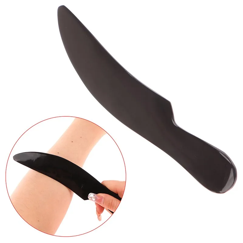 

1 Pc Natural Black Buffalo Horn Scraping Board Scraping Piece Scraping Acupuncture Massager Back Face Body Beauty Massage Tools