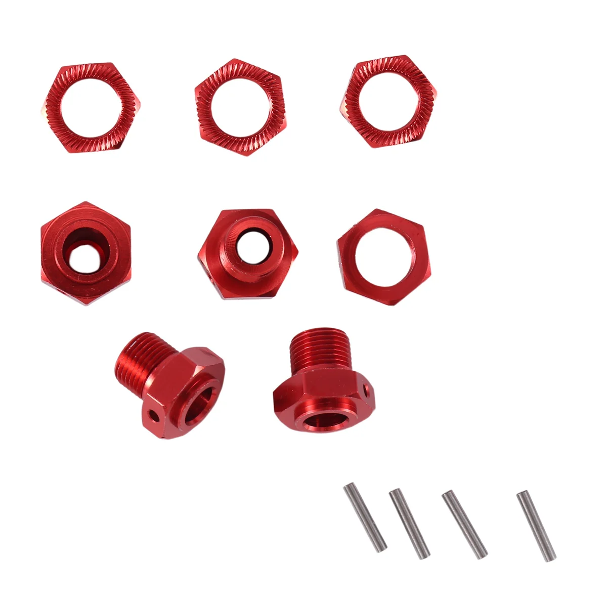 

Metal 17mm Wheel Hex Hub Adapter with Nut for Arrma 1/10 4S KRATON Outcast RC Car Upgrade Parts,Red