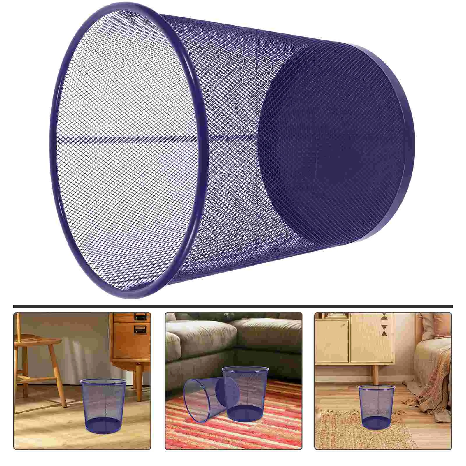 

Garbage Can Pink Plastic Storage Bins Trashcan Round Small Metal Waste Bedroom Office Basket Iron Bathroom Baskets