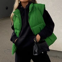 bubble jackets vest streetwear joggers winter casual overcoats solid zip up chic autumn outfits 90s fashion waistcoat jacket y2k