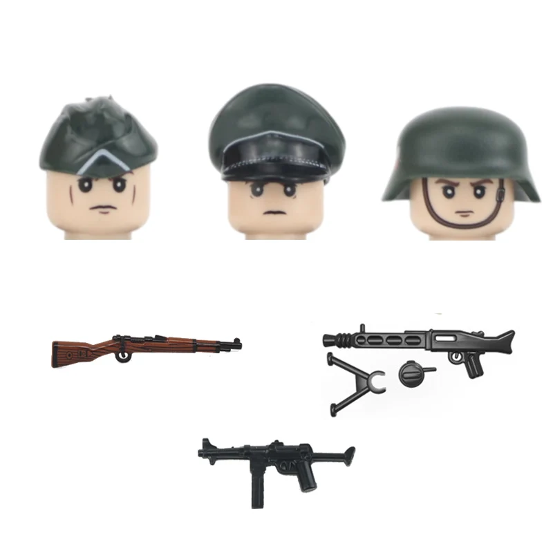 Военные фигурки WW2 темно-зеленый шлем M35 аксессуары строительные блоки немецкая